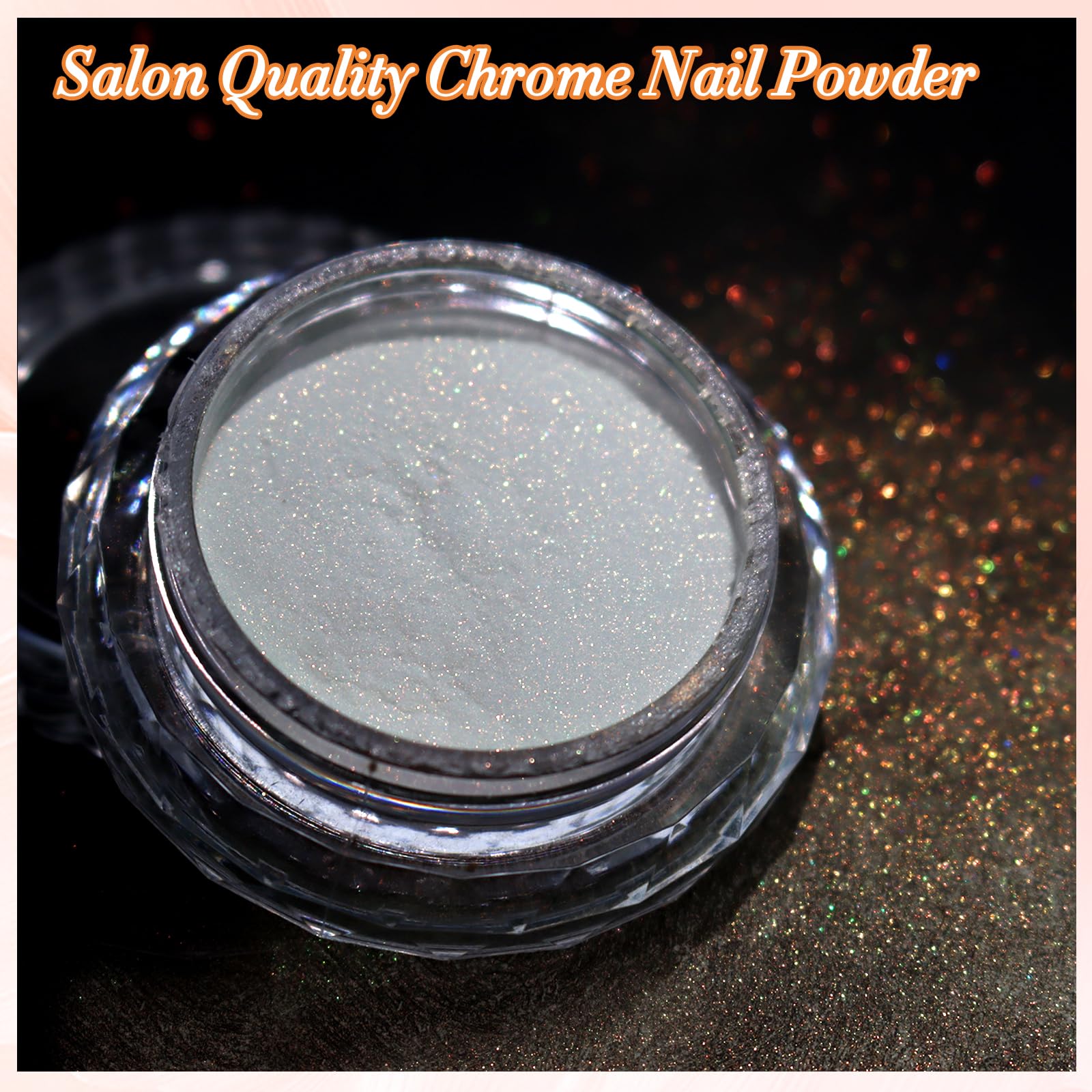 Poudre FNNZ Chrome Miroir Brillant: finition miroir sur les ongles.