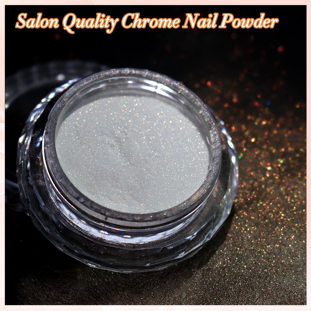Poudre FNNZ Chrome Miroir Brillant: finition miroir sur les ongles.