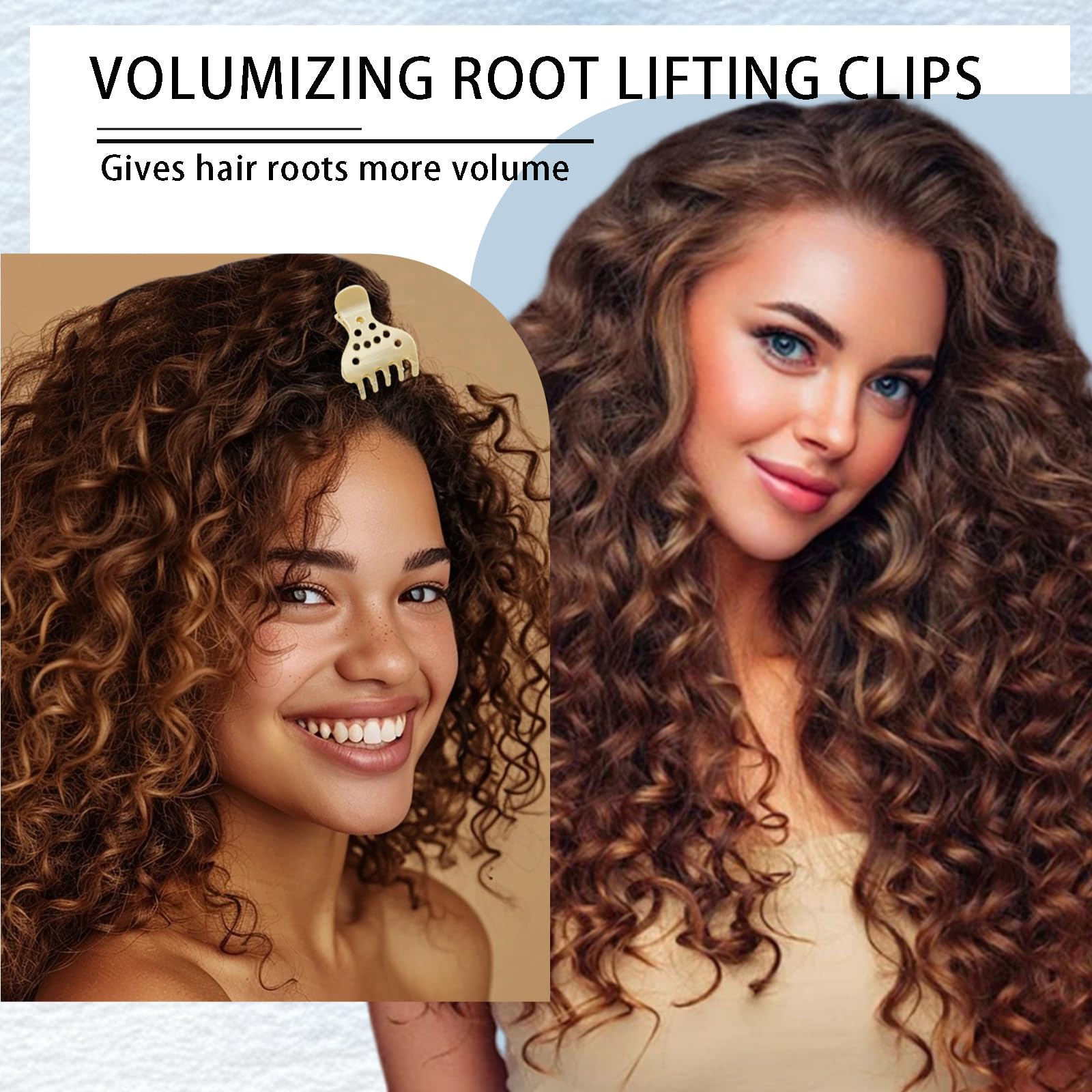 Foaryoer clip coloris rose, gris et beige pour variété de styles.