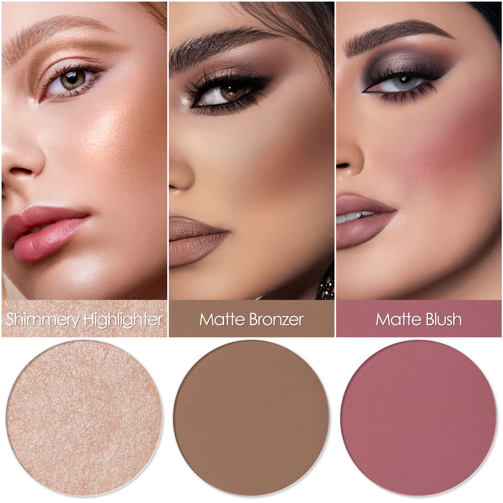 FOCALLURE blush poudre mate – pour un teint frais et tenue longue durée.