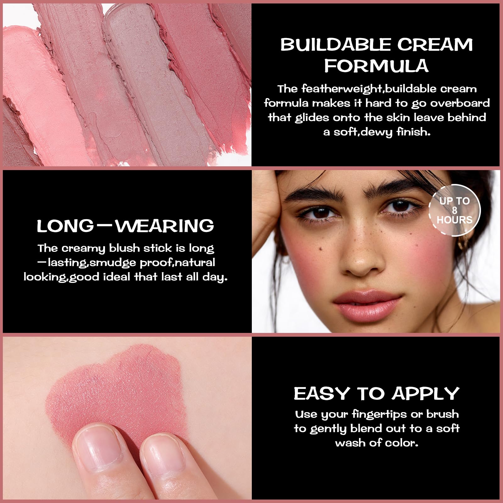 FOCALLURE Rose Flush-blush fini satiné et tenue naturelle