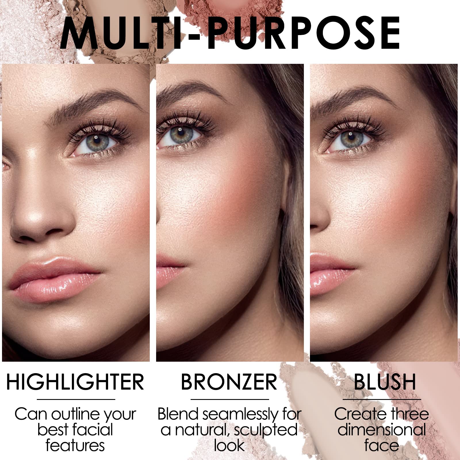 FOCALLURE bronzer matte – contours naturels et longue tenue