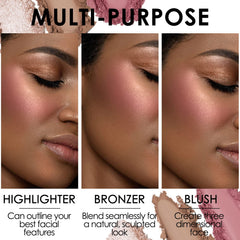 FOCALLURE bronzeur poudre matte – pour sculpter et réchauffer le teint.