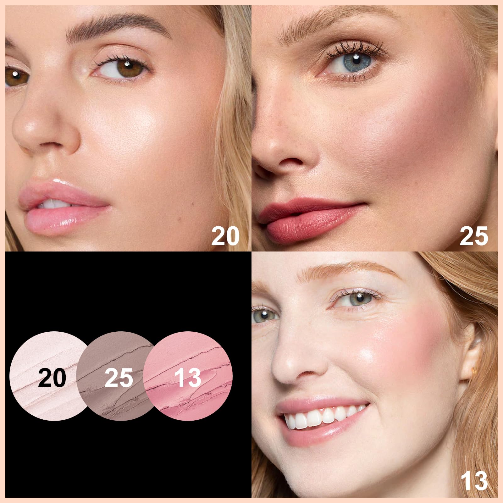 FOCALLURE contour bronzer swatch shows warm bronze shade for sun-kissed dimension.