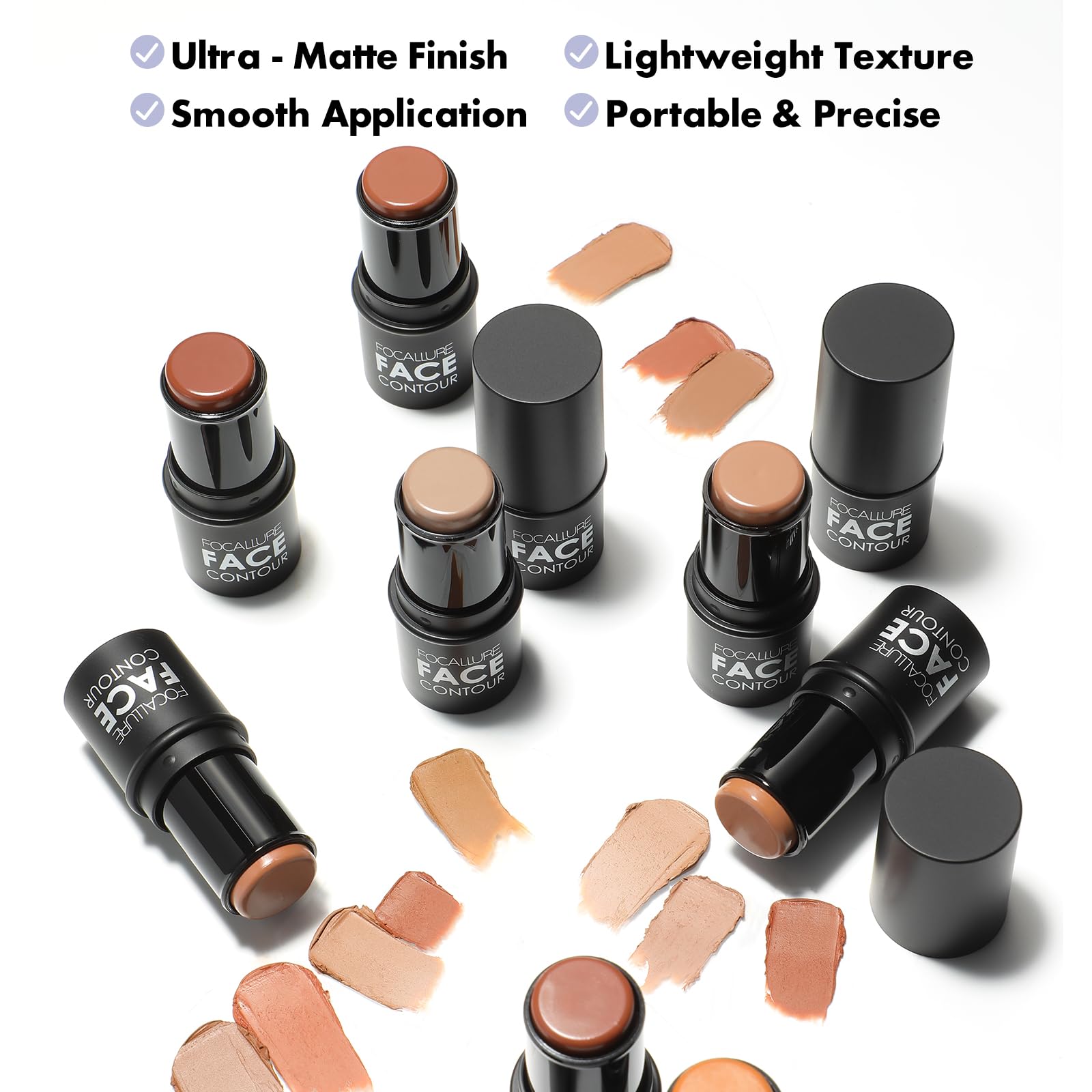 FOCALLURE Contour Stick – effet 3D sur le visage pour sculpter les traits.