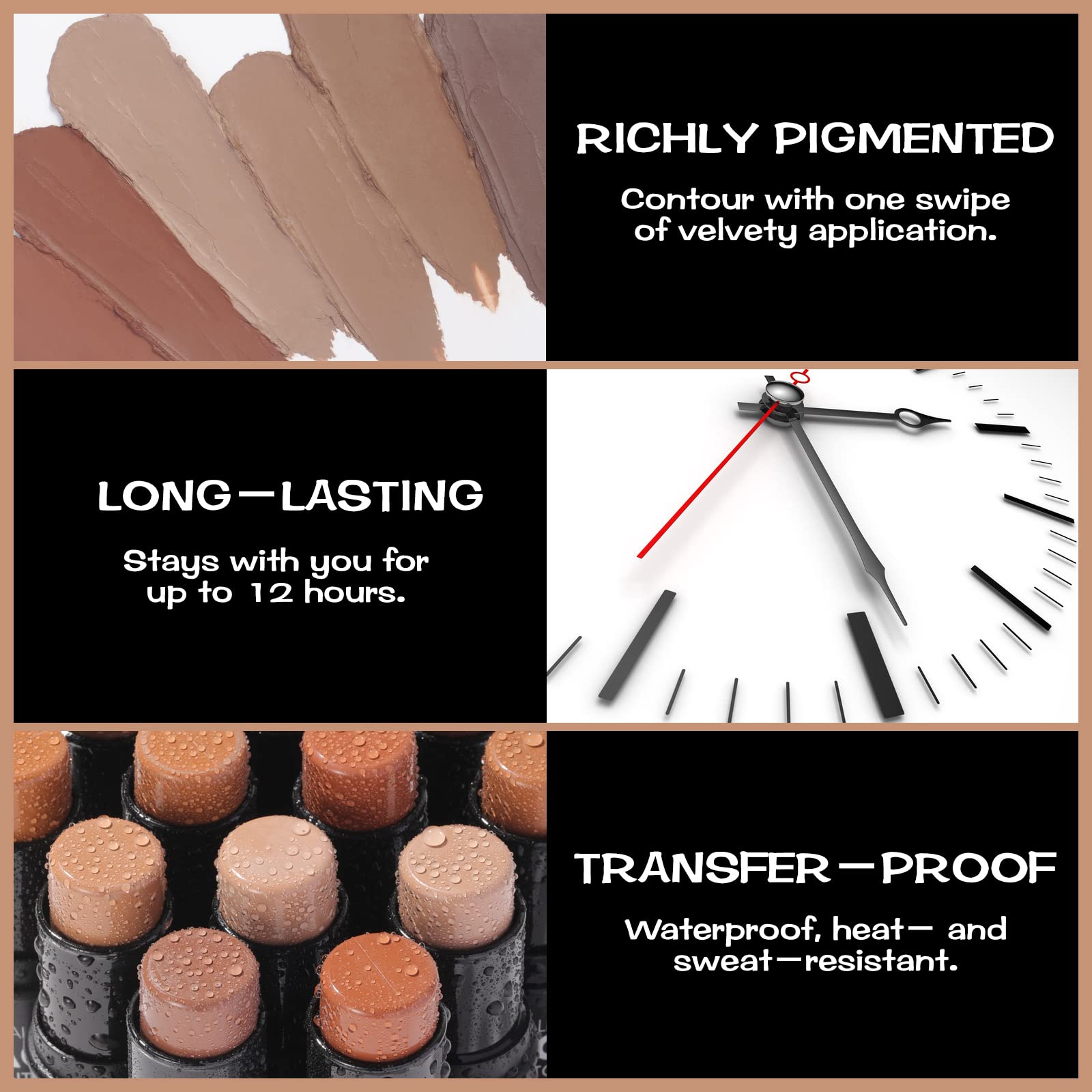 FOCALLURE Contour Stick – tenue longue durée et résistance à la transpiration.