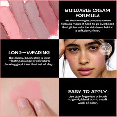 Échantillon BABY PINK sur la joue dévoilant la couleur satinée.