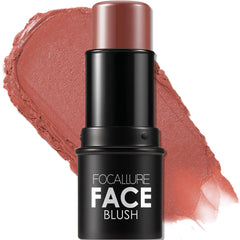 FOCALLURE Crème Blush bâtonnet visible, texture légère modulable pour joues et lèvres.
