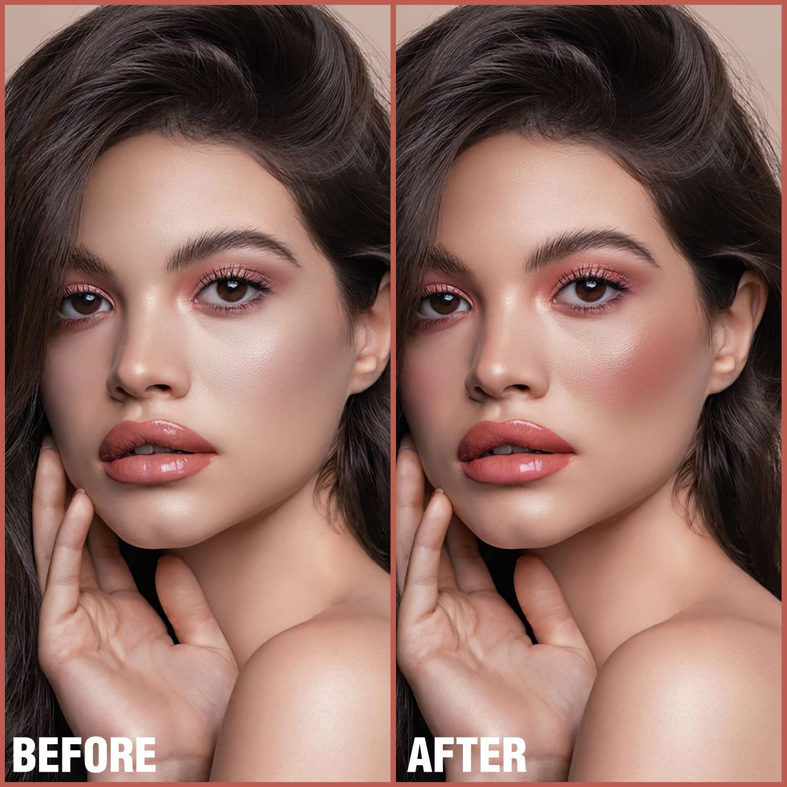FOCALLURE Crème Blush montre les finitions mat et satinées pour un teint naturel.