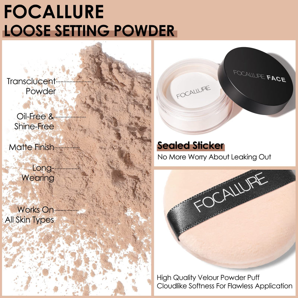 FOCALLURE eponges velours: application douce et finition uniforme.