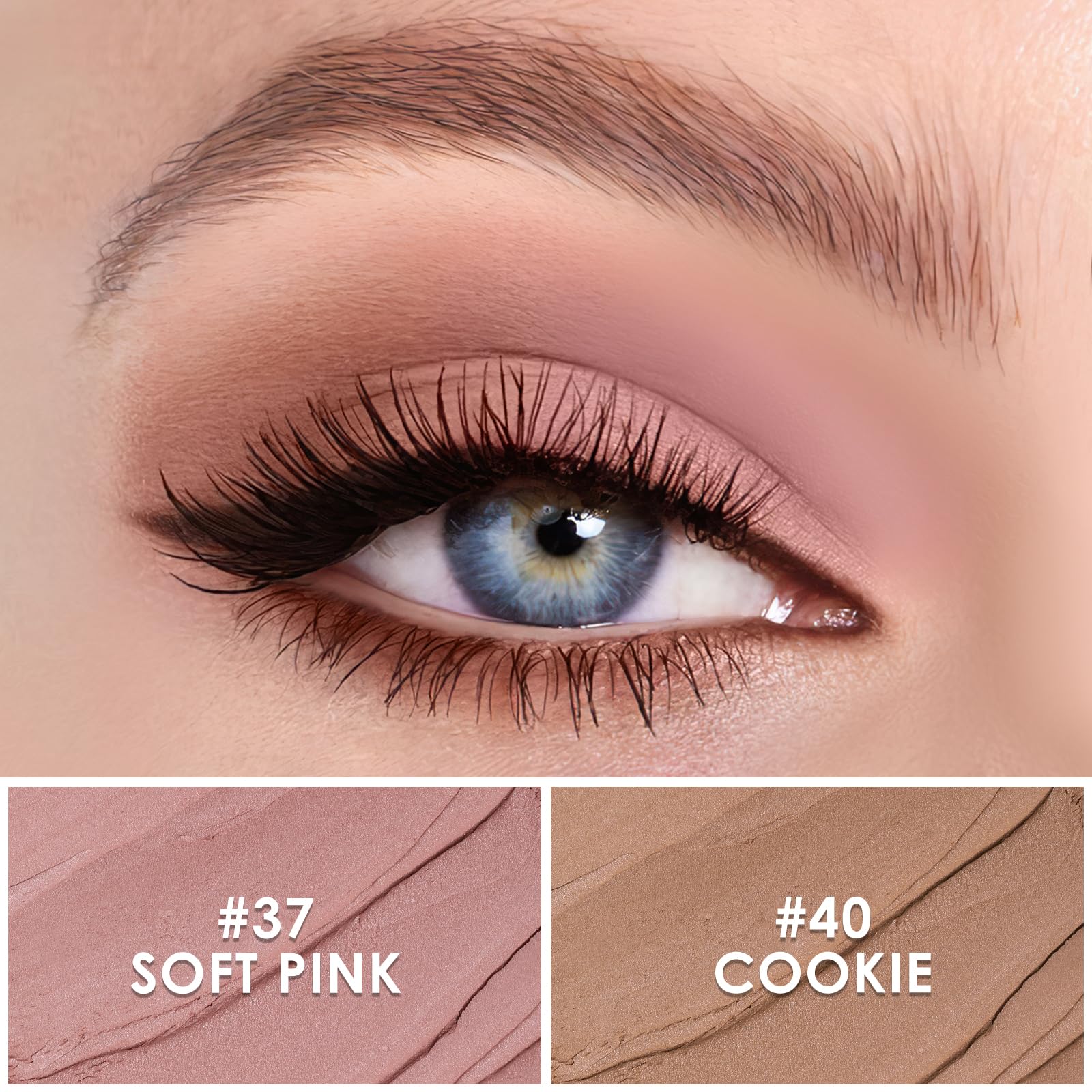 FOCALLURE ombre crème Mocha Pink, nuance chaude prête à illuminer le regard.
