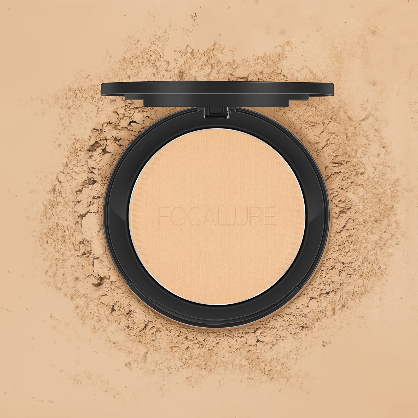 FOCALLURE Flawless Poudre Pressée convient sur peau nue ou teint, réglant l'éclat.