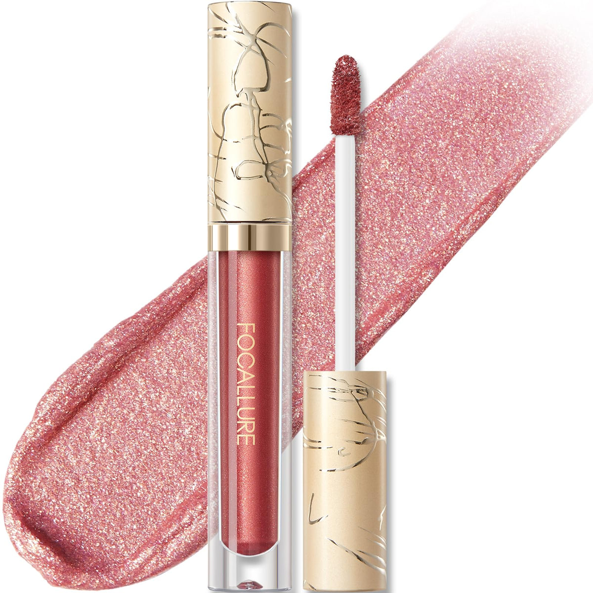 FOCALLURE rouge liquide métal : application fluide pour une couvrance homogène.