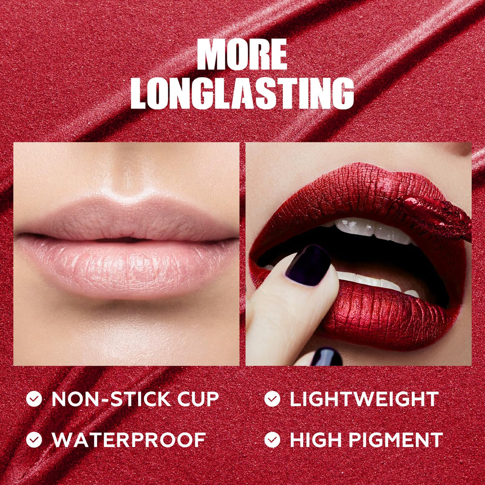 FOCALLURE PK05 rouge métallique liquide – couvrance complète avec peu de produit