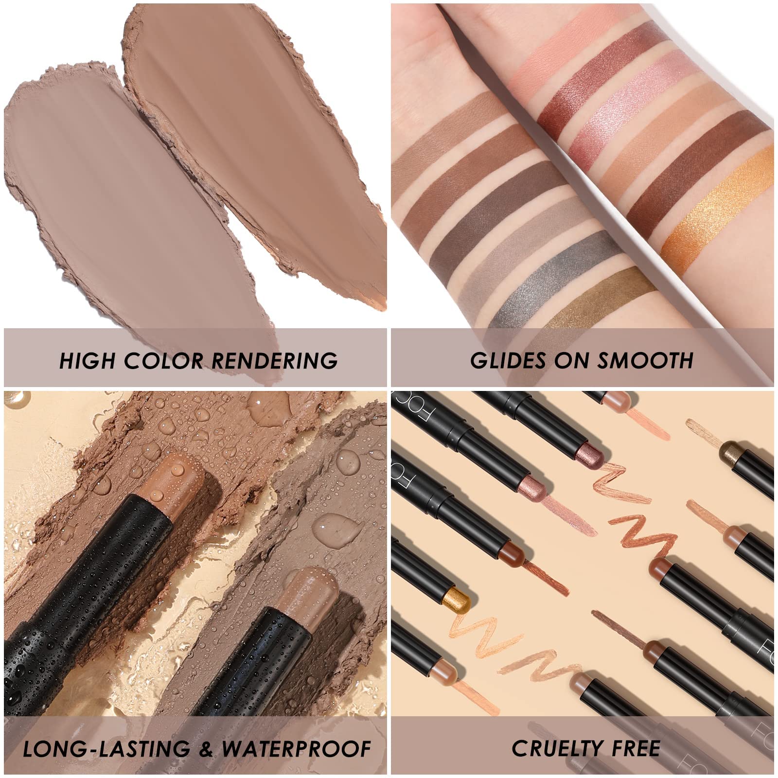 FOCALLURE texture crème en baton, estompe facile et polyvalente