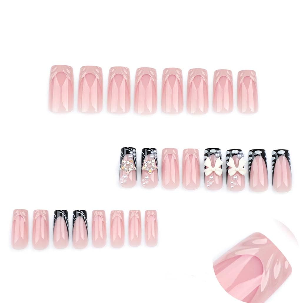 Ongles adhésifs Foccna en forme carrée avec finition brillante