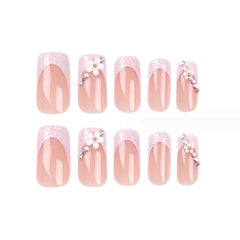 Ongles Foccna bling avec paillettes rose, effet étincelant.