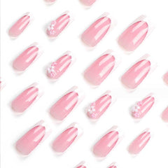 Ongles Foccna carrés longs avec paillettes pour un effet glamour durable.