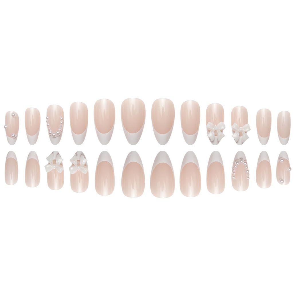 Ongles presse Foccna couleur perle blanche, application rapide à domicile