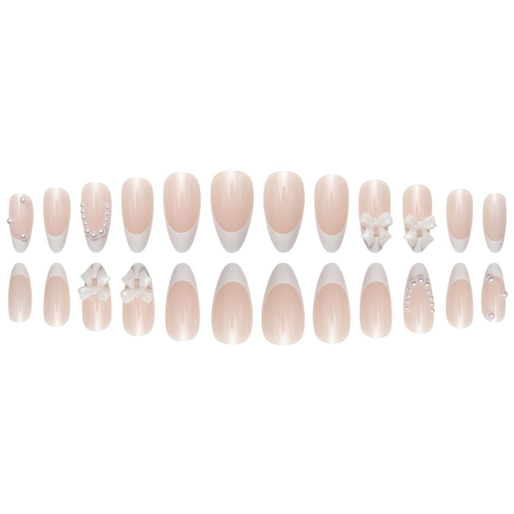 Ongles presse Foccna couleur perle blanche, application rapide à domicile