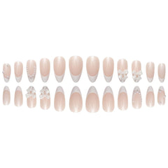 Ongles presse Foccna couleur perle blanche, application rapide à domicile