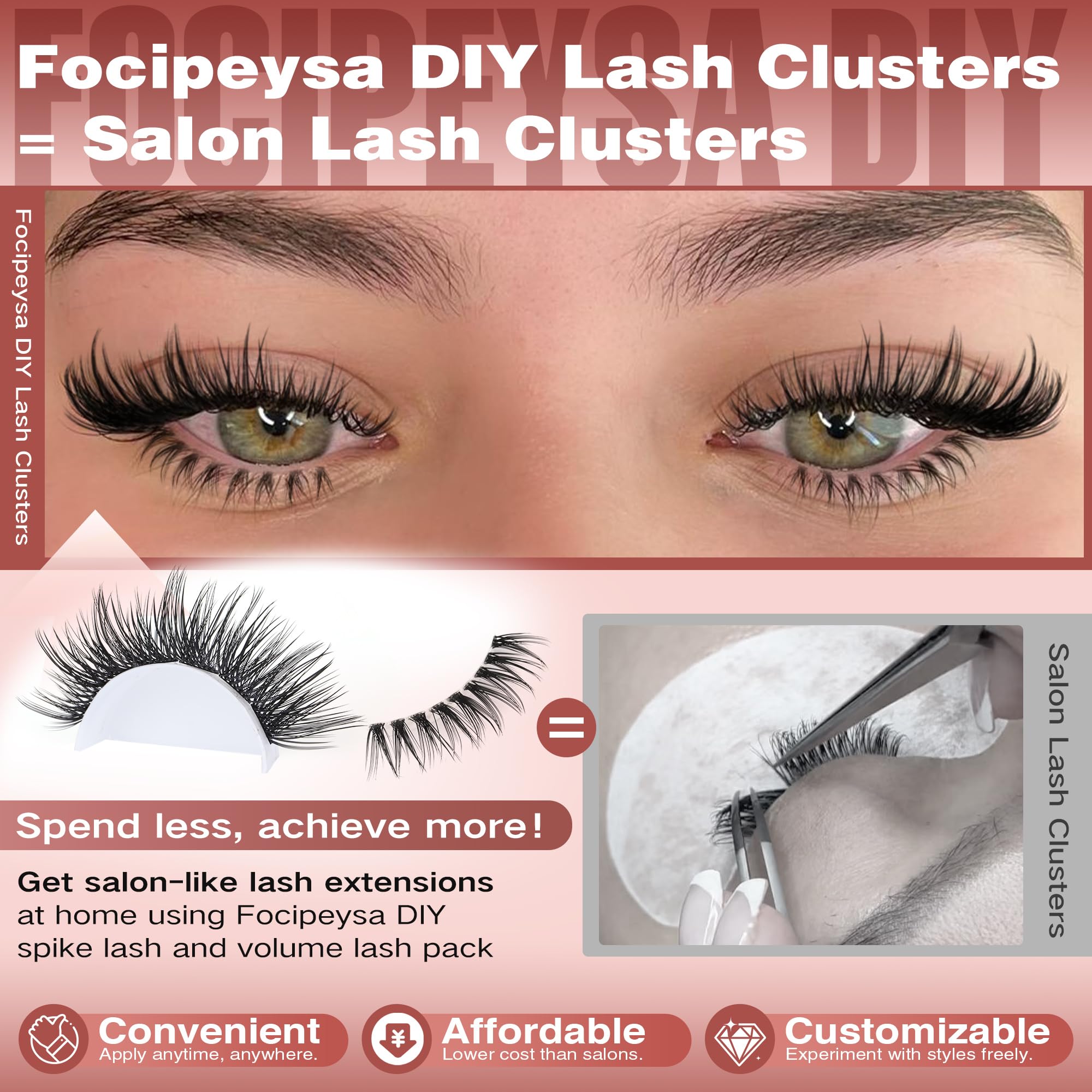 Bande cils Focipeysa effet salon pour application rapide