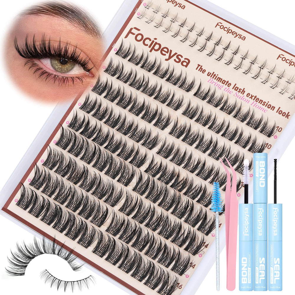 Focipeysa base wispy cils 10-16mm pour un regard naturel et dimensionnel