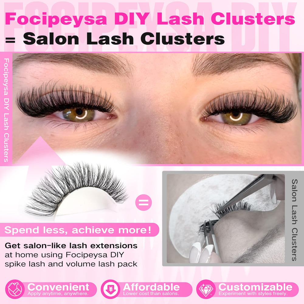 Cils Focipeysa 30D-40D-50D, volumineux et confortables pour un aspect naturel.