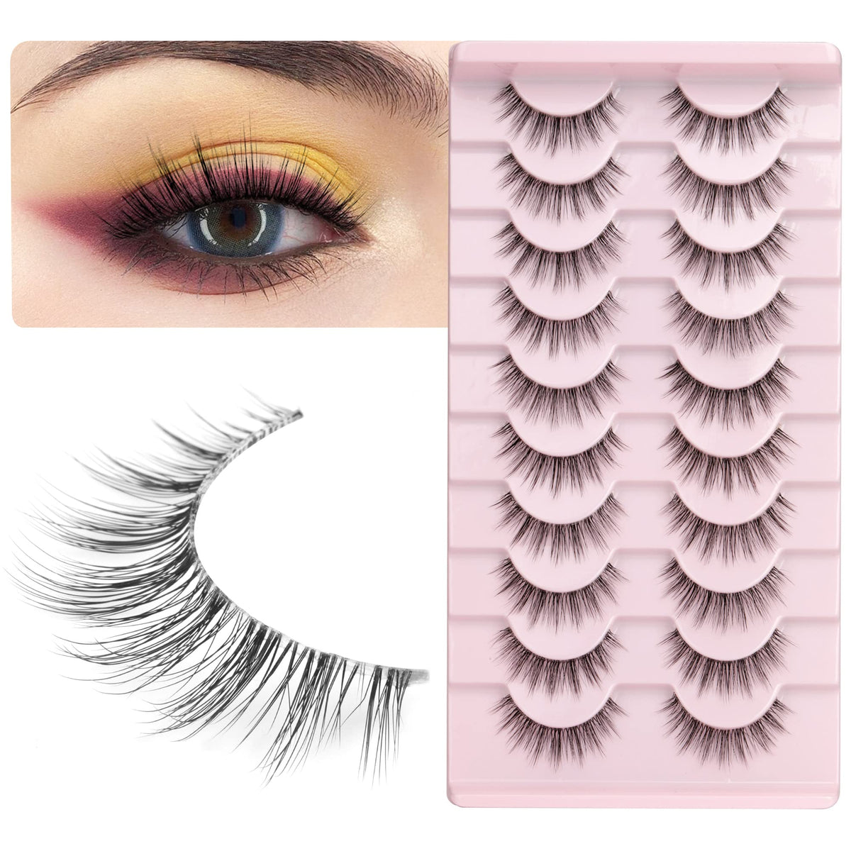 Cils Focipeysa 3D naturels pour un regard quotidien subtil.