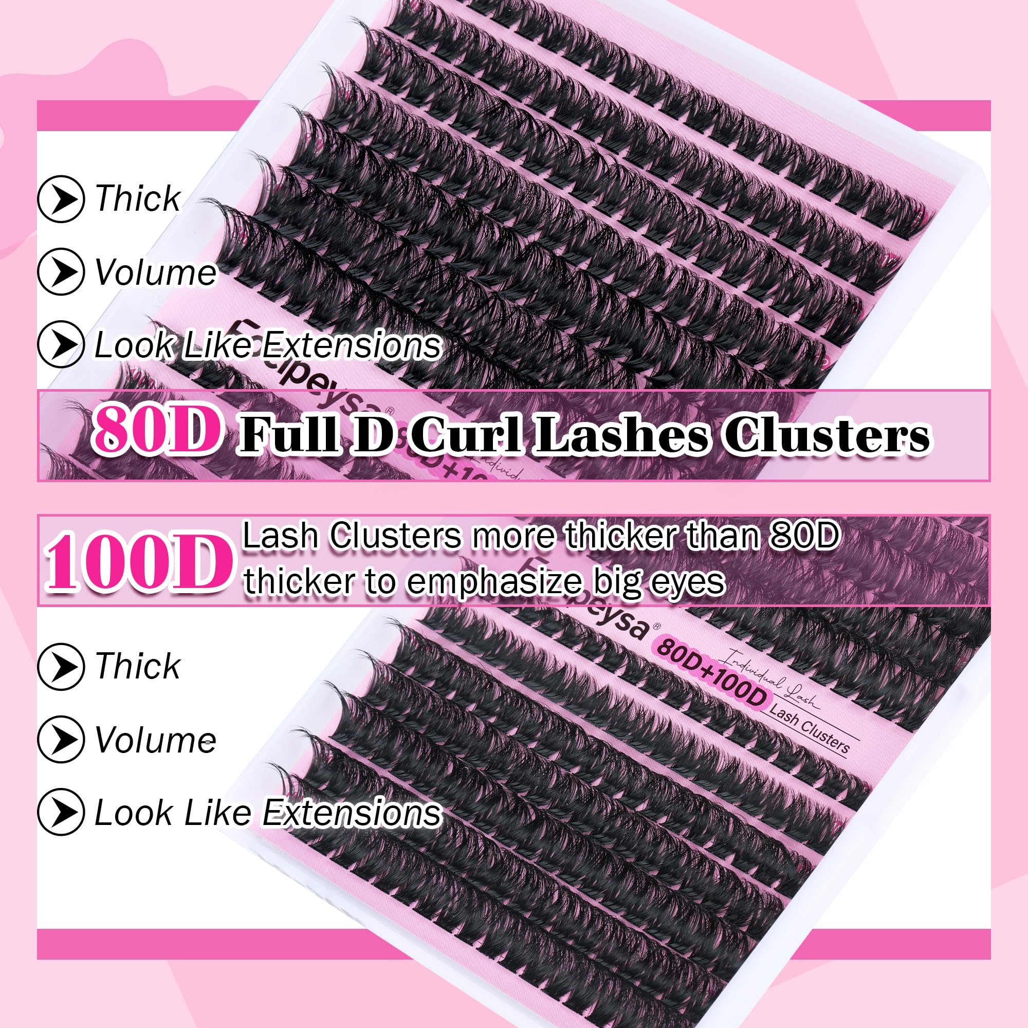 Focipeysa cils D Curl fini mat noir, confort et douceur