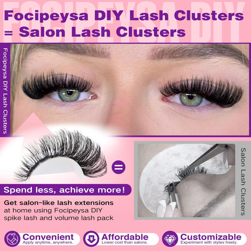 Focipeysa cils ensembles courbe D 10-18mm pour agrandir le regard