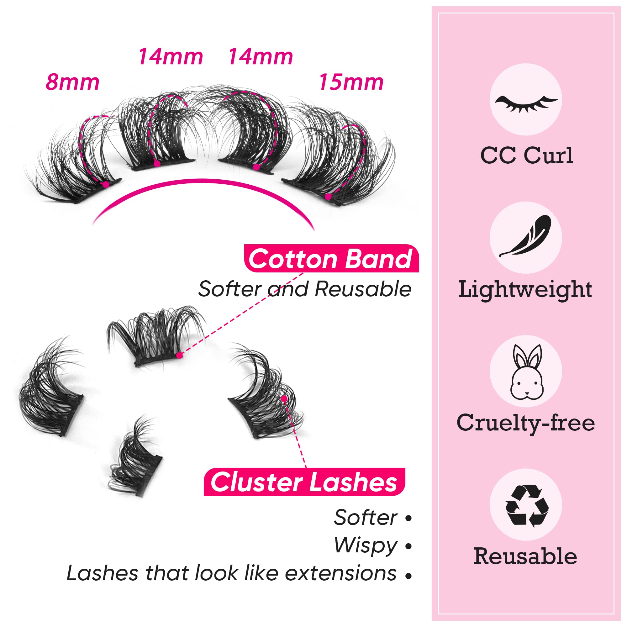 Focipeysa cils extensions 3D effet naturel pour un regard profond.