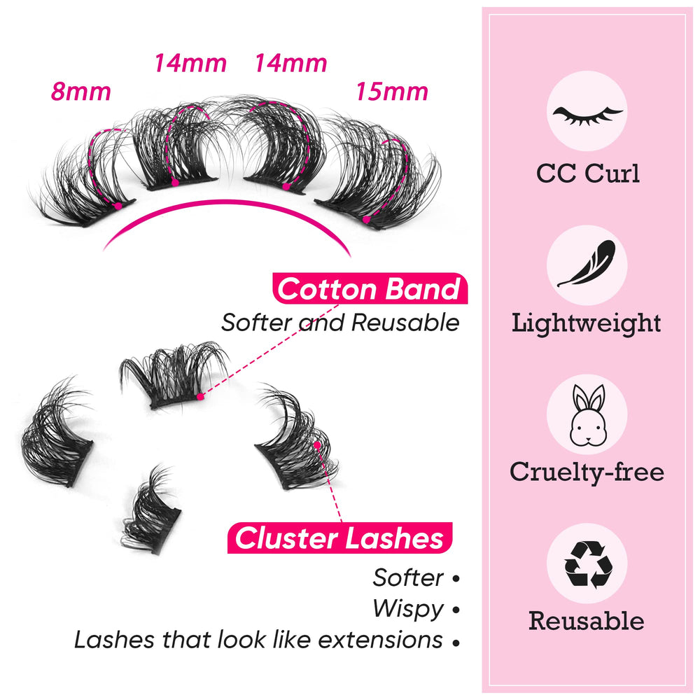 Focipeysa cils extensions 3D effet naturel pour un regard profond.