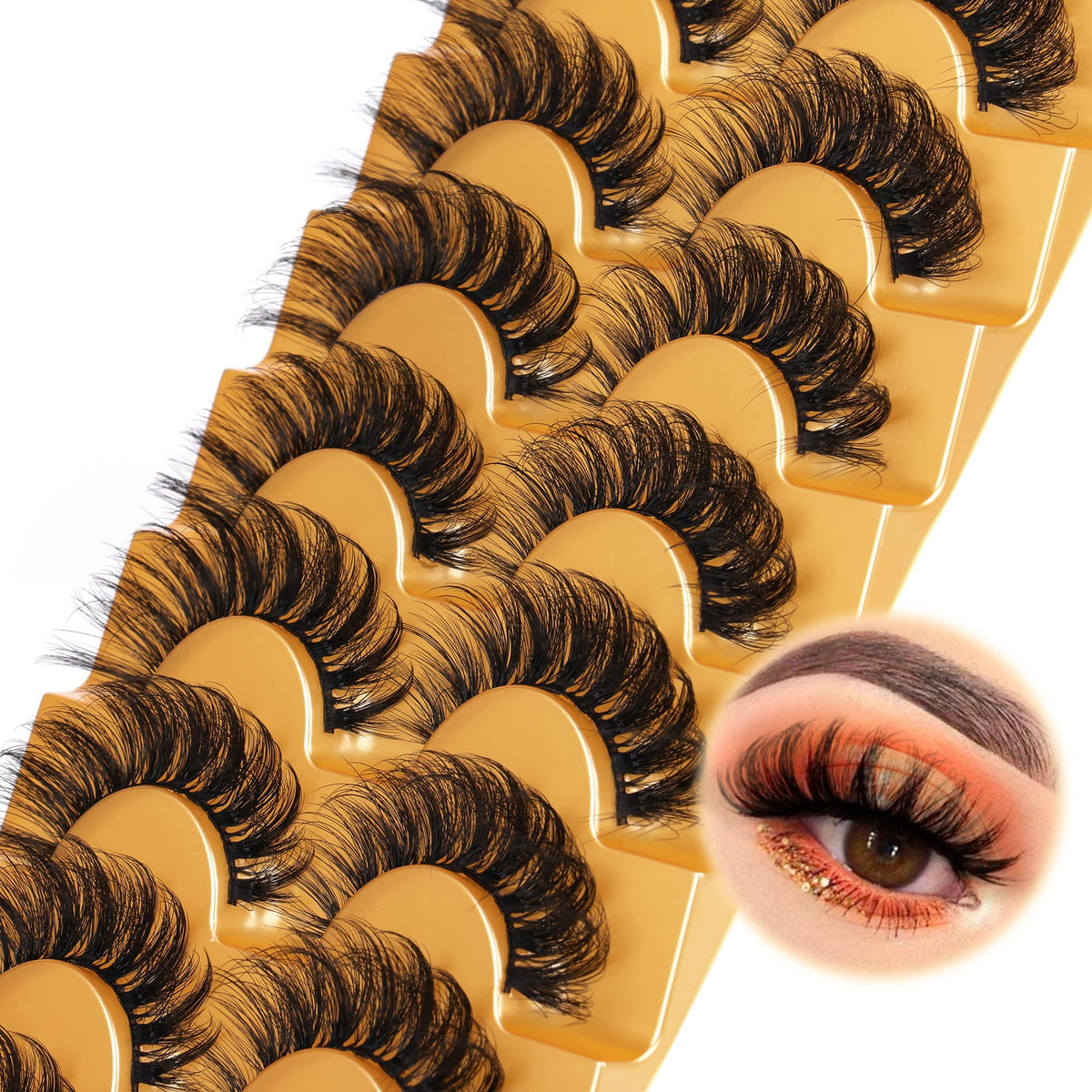 Focipeysa: faux cils fluffy mink 17 mm pour volume naturel.