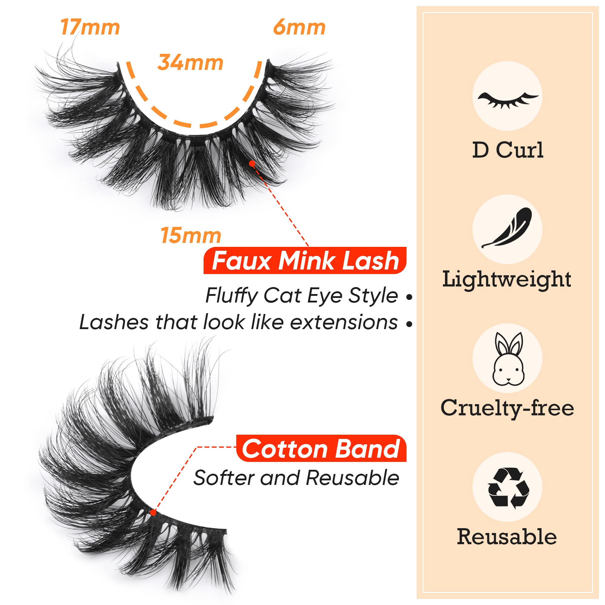 Focipeysa: cils volumineux 8D 17 mm apportant intensité au regard.