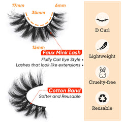 Focipeysa: cils volumineux 8D 17 mm apportant intensité au regard.