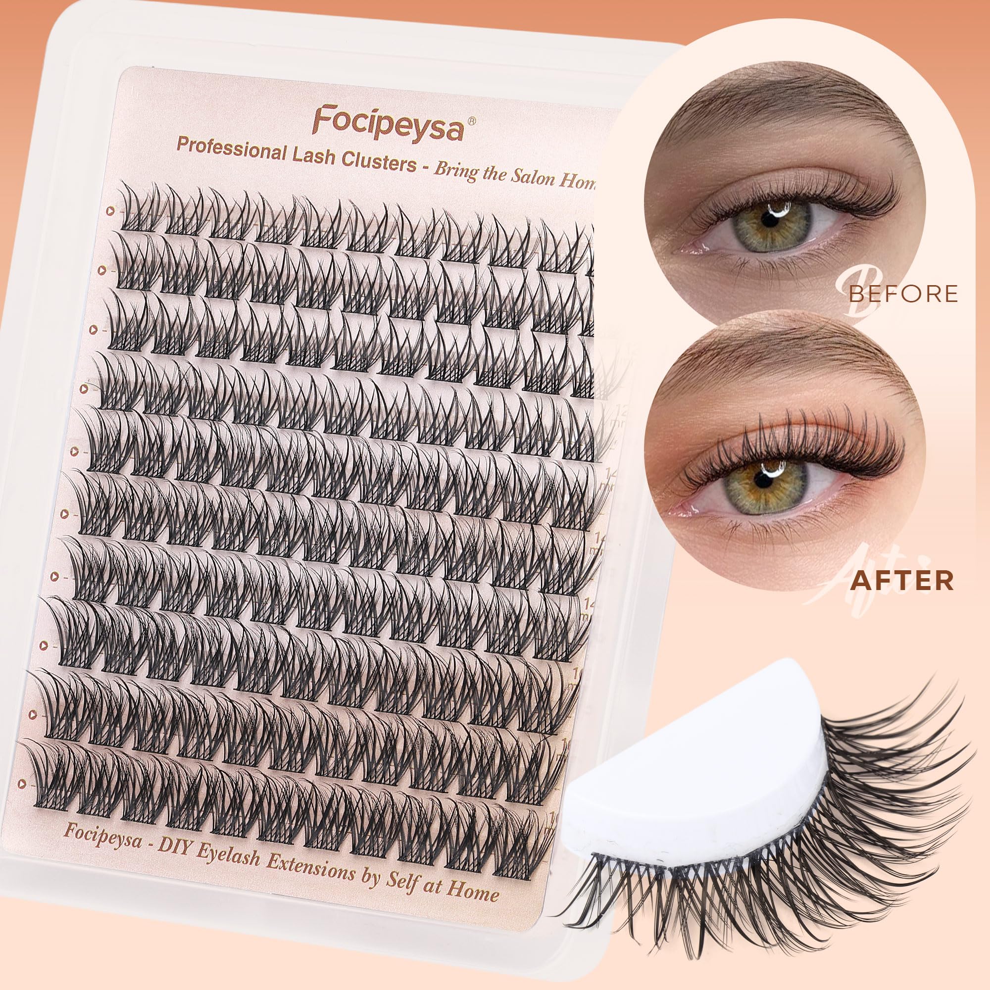 Focipeysa cils hypoallergeniques et véganes pour peaux sensibles.