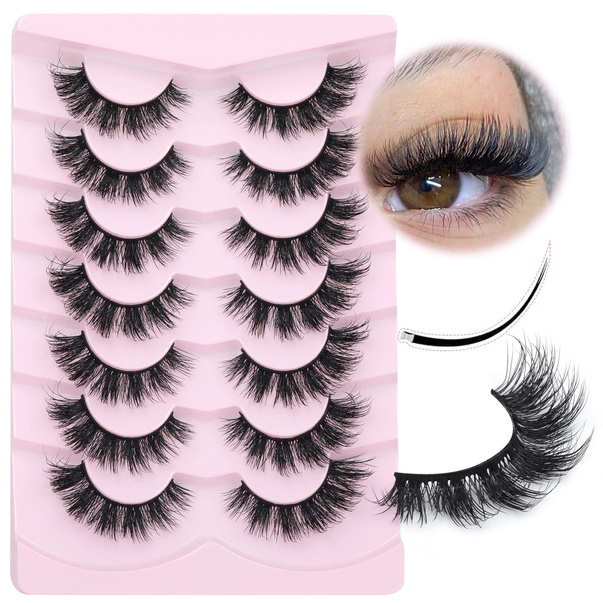 Focipeysa cils mink plat – look naturel et port durable.