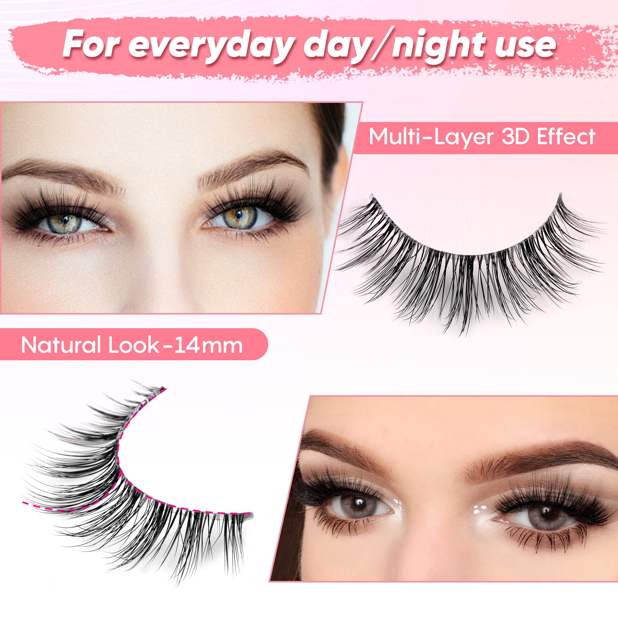 Cils vegan Focipeysa, sans cruauté, pour un look naturel.