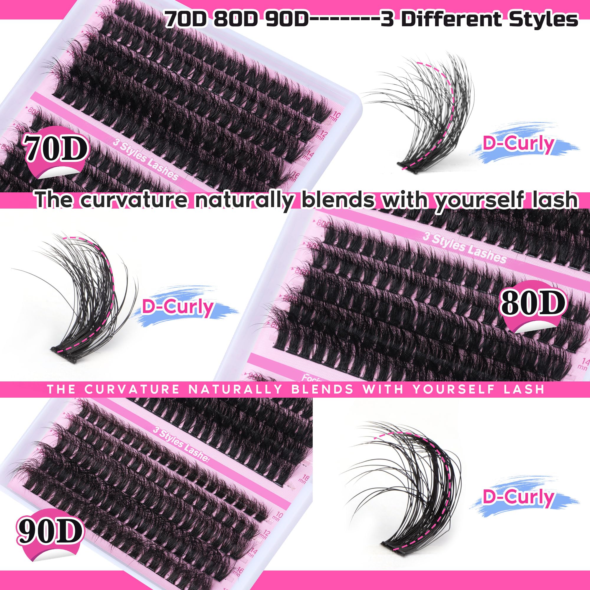 Clusters cils effet cat-eye, longueurs variées pour sculpter le regard.
