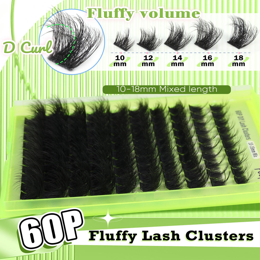 Clusters de cils légers Focipeysa pour un effet naturel.