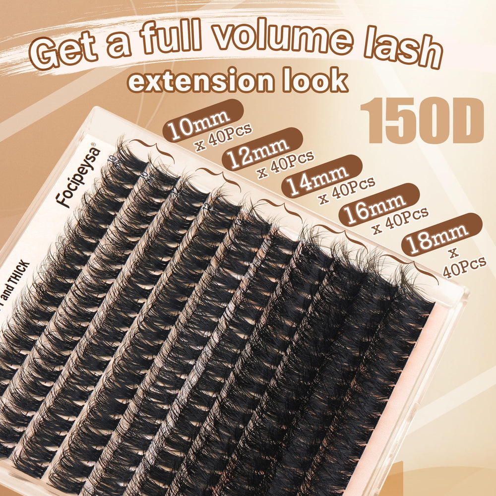 Groupes de cils noirs mats Focipeysa, pour un effet dense et naturel.