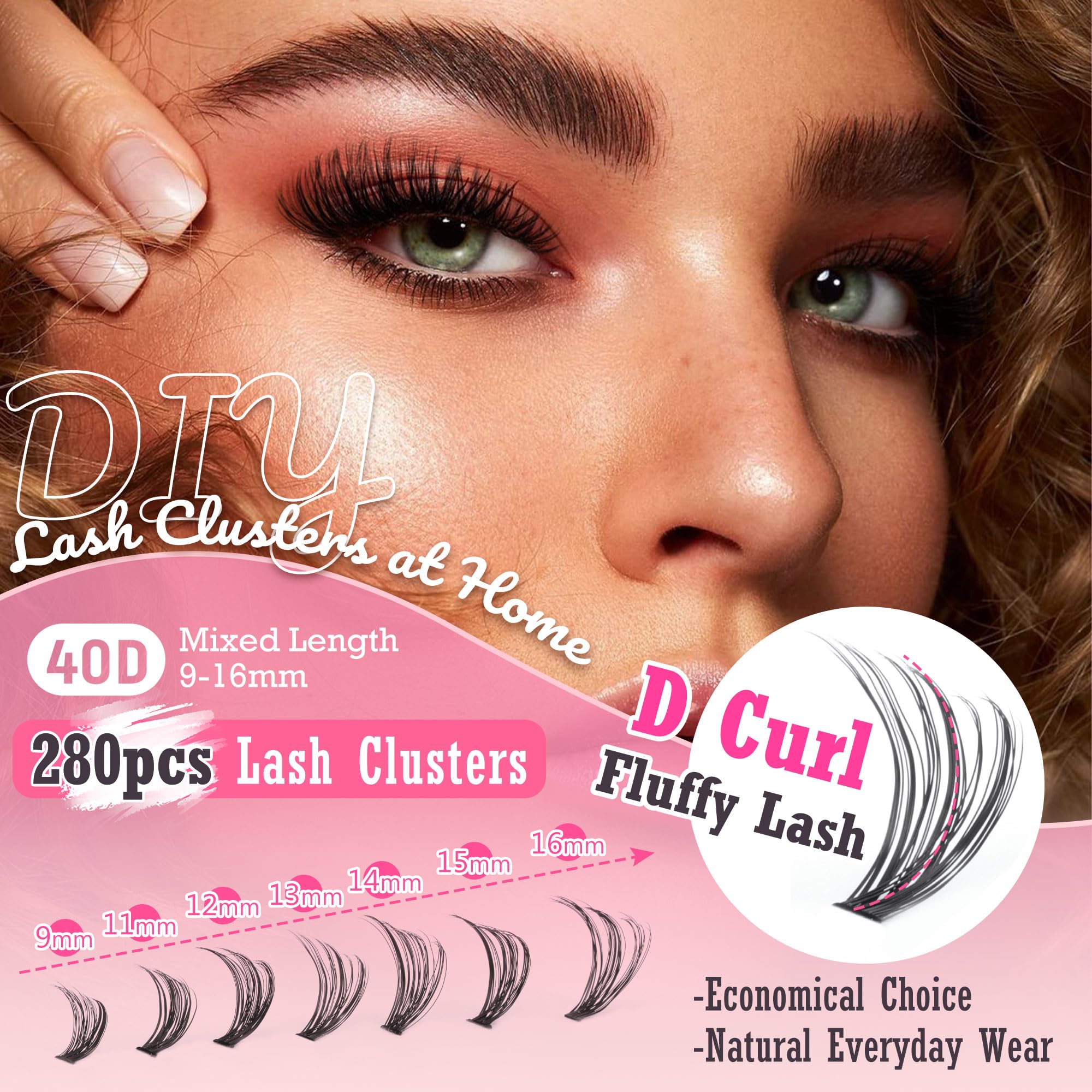 Focipeysa matte black D Curl 40D clusters from 9 to 16 mm for natural looking curl
