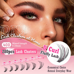 Focipeysa matte black D Curl 40D clusters from 9 to 16 mm for natural looking curl