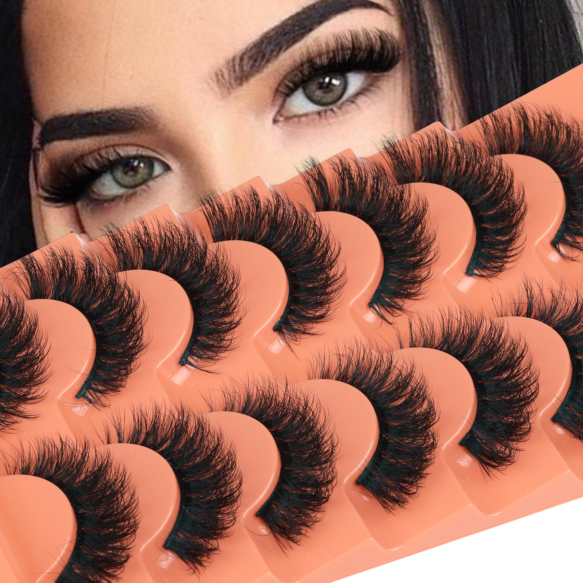 Cils Focipeysa Fluffy 16mm, regard cat-eye naturel et lumineux.