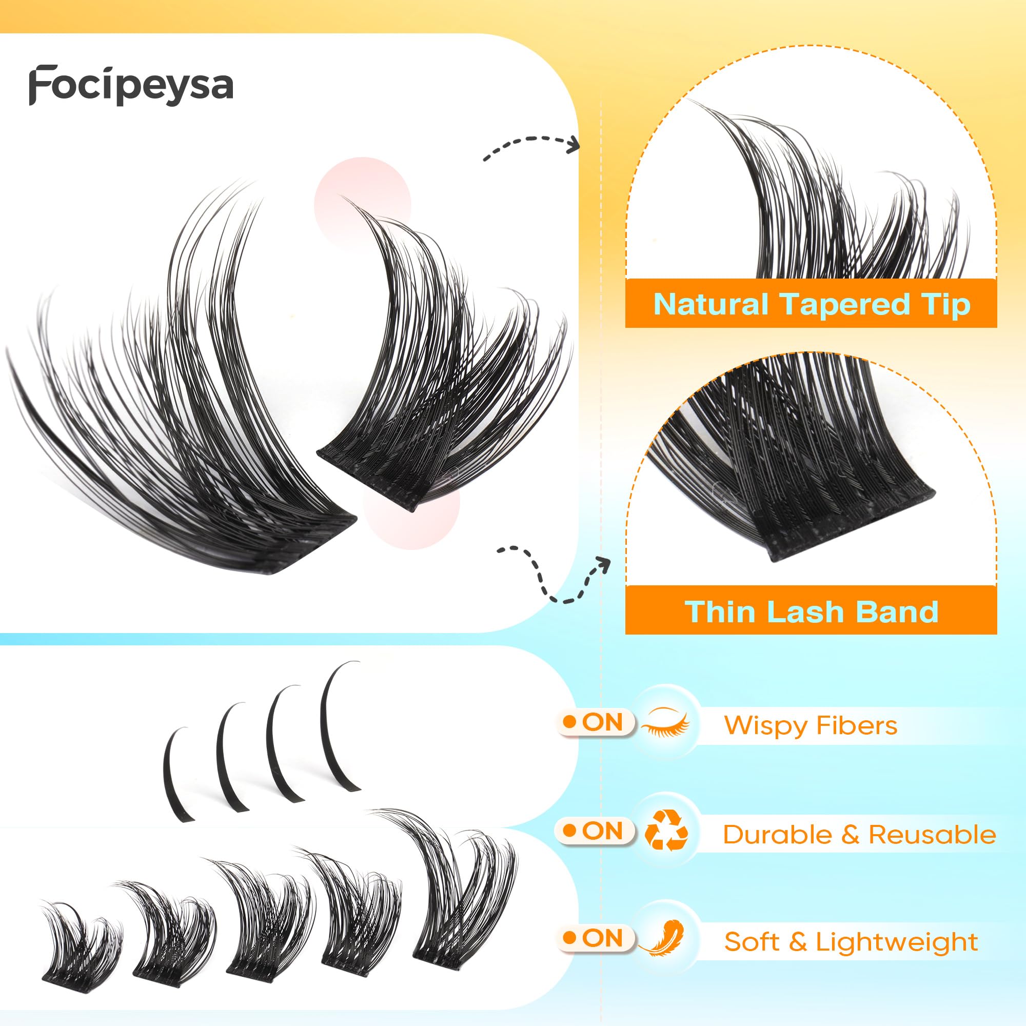 Bottom cils Focipeysa 5-6 mm elevant le regard