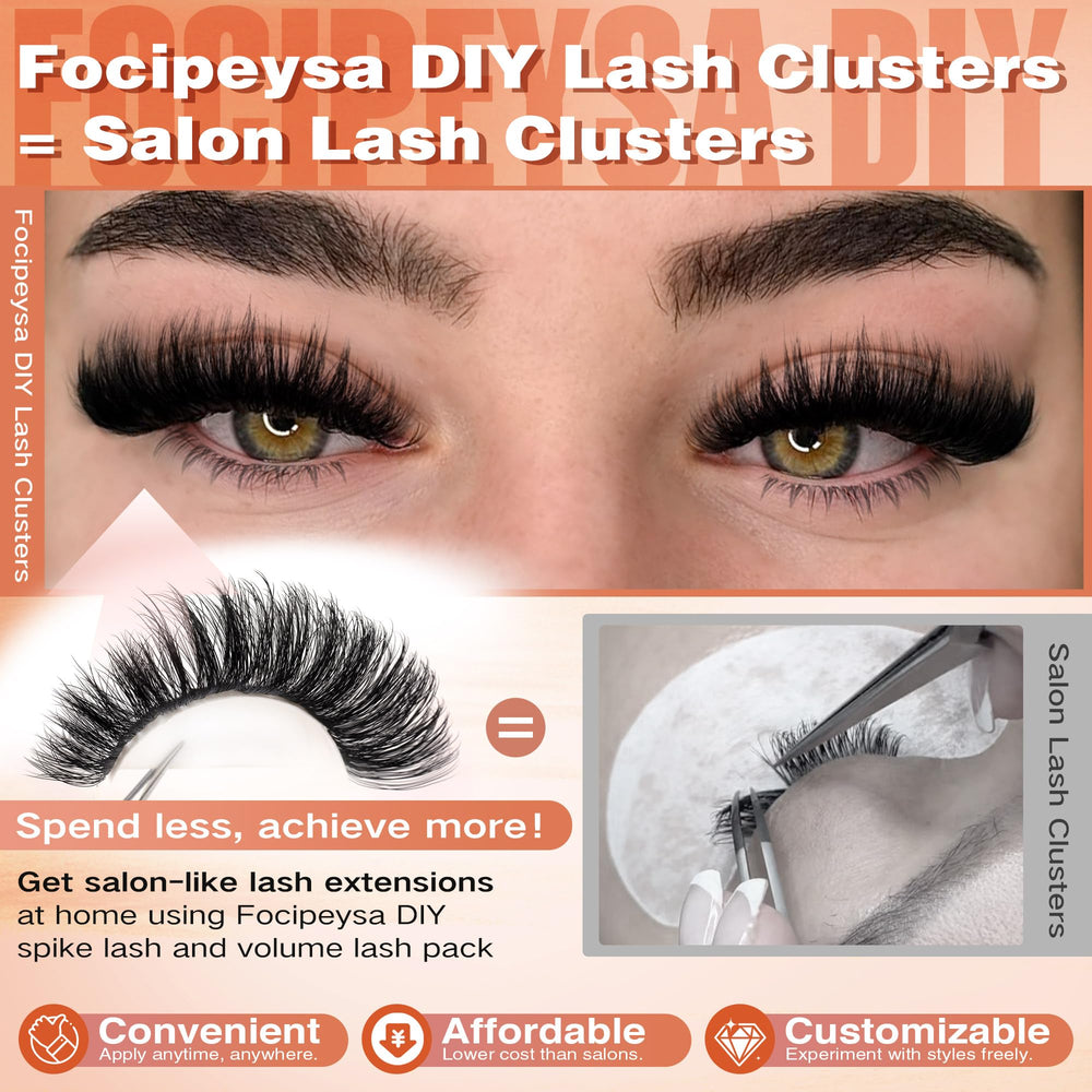 Focipeysa extensions cils, longueurs 12-18 mm, densité ajustable