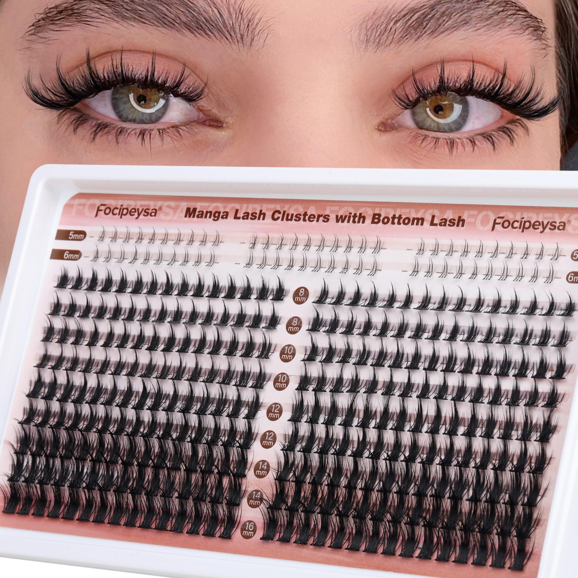 Focipeysa grappes manga pour créer un volume personnalisé des cils.