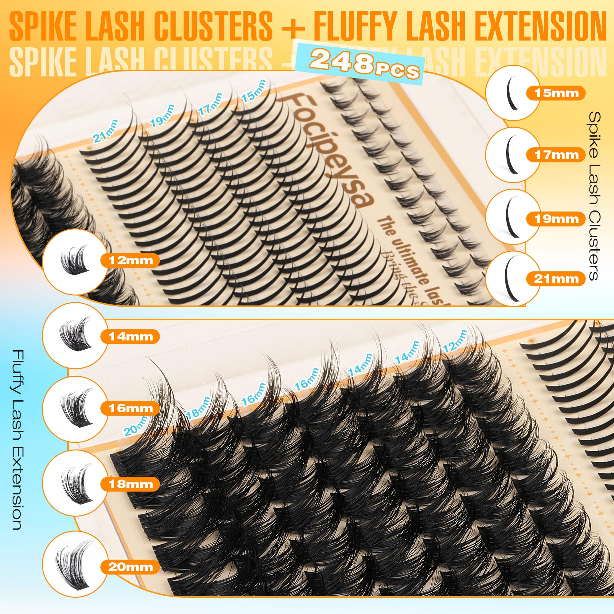Focipeysa cils inférieurs 5-6 mm pour un regard ouvert