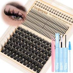 Kit Focipeysa clusters cils plumés 12-20 mm pour volume naturel